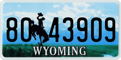 WY license plate 8043909