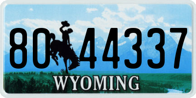 WY license plate 8044337