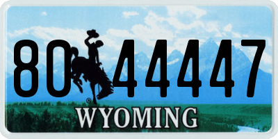 WY license plate 8044447