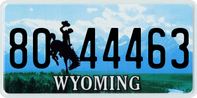 WY license plate 8044463