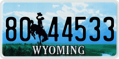 WY license plate 8044533