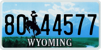 WY license plate 8044577