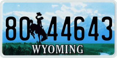 WY license plate 8044643