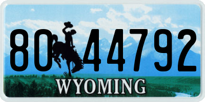 WY license plate 8044792