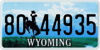 WY license plate 8044935