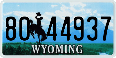 WY license plate 8044937