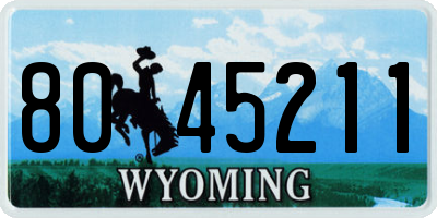WY license plate 8045211