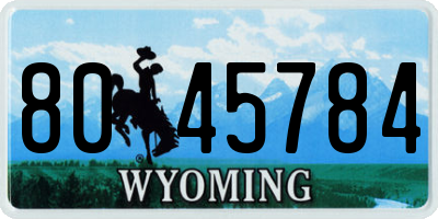 WY license plate 8045784