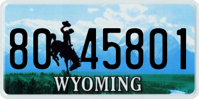 WY license plate 8045801