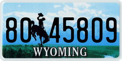 WY license plate 8045809