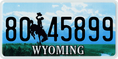 WY license plate 8045899