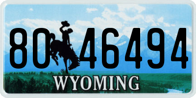 WY license plate 8046494