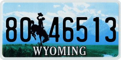 WY license plate 8046513