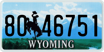 WY license plate 8046751