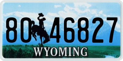 WY license plate 8046827