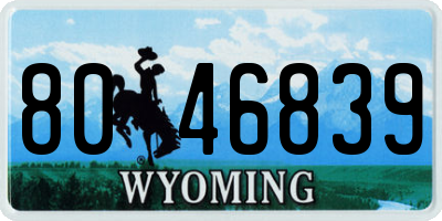 WY license plate 8046839