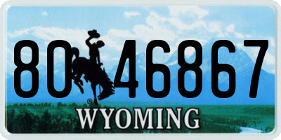 WY license plate 8046867