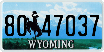 WY license plate 8047037