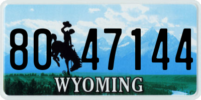 WY license plate 8047144