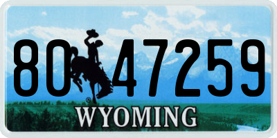 WY license plate 8047259