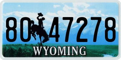 WY license plate 8047278