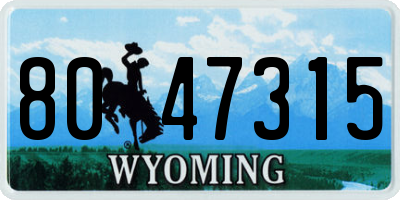 WY license plate 8047315
