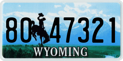 WY license plate 8047321