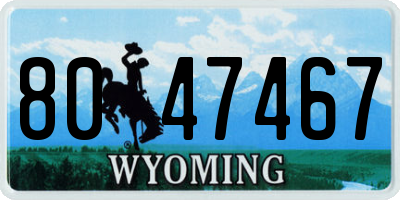 WY license plate 8047467