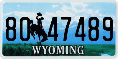 WY license plate 8047489