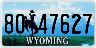 WY license plate 8047627