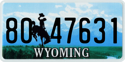 WY license plate 8047631