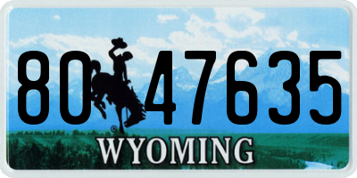 WY license plate 8047635