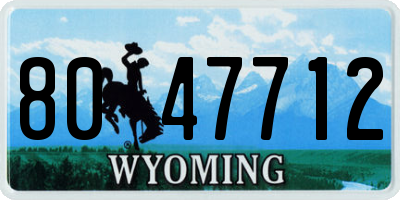 WY license plate 8047712