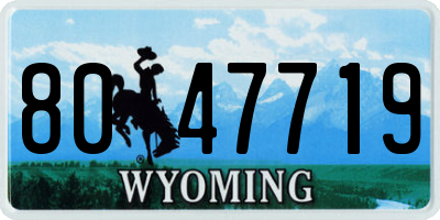 WY license plate 8047719