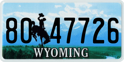 WY license plate 8047726