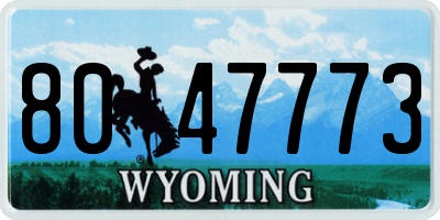WY license plate 8047773