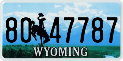 WY license plate 8047787