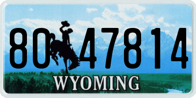 WY license plate 8047814