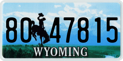 WY license plate 8047815
