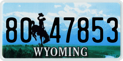 WY license plate 8047853