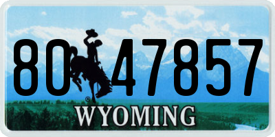 WY license plate 8047857