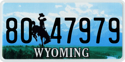 WY license plate 8047979