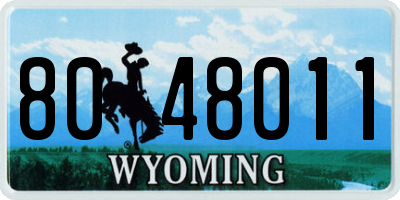 WY license plate 8048011