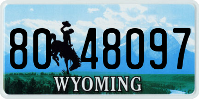 WY license plate 8048097