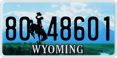 WY license plate 8048601