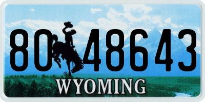 WY license plate 8048643