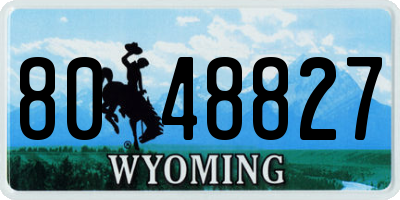 WY license plate 8048827