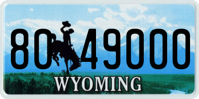 WY license plate 8049000