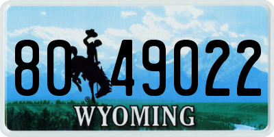 WY license plate 8049022