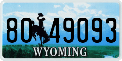 WY license plate 8049093